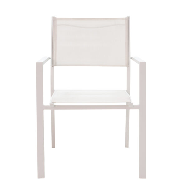 Τραπεζαρία Zacreta- Kliton σετ 3τεμ αλουμίνιο σε λευκή απόχρωση 80x80x74εκ