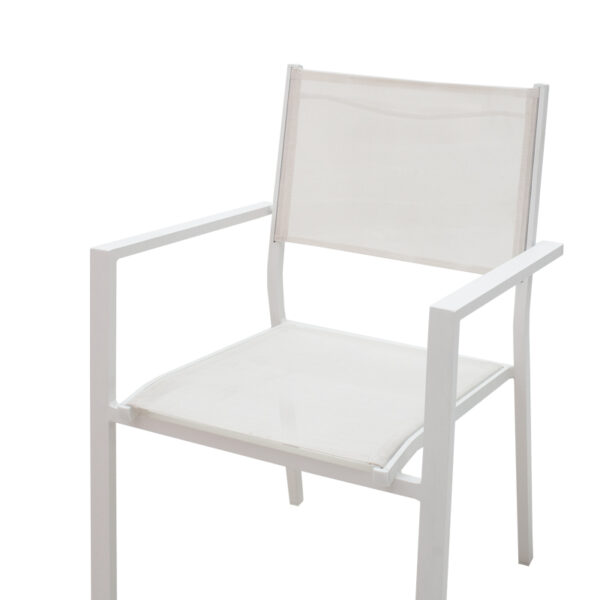 Τραπεζαρία Zacreta- Kliton σετ 3τεμ αλουμίνιο σε λευκή απόχρωση 80x80x74εκ