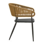 Τραπεζαρία Kliton-Raven σετ 3τεμ αλουμίνιο σε ανθρακί απόχρωση 80x80x74εκ