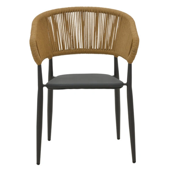 Τραπεζαρία Kliton-Raven σετ 3τεμ αλουμίνιο σε ανθρακί απόχρωση 80x80x74εκ