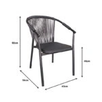 Τραπεζαρία Kliton-Convince σετ 5τεμ  αλουμίνιο σε ανθρακί απόχρωση 80x80x74εκ