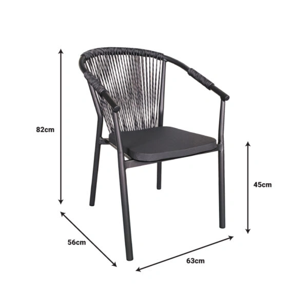 Τραπεζαρία Kliton-Convince σετ 5τεμ  αλουμίνιο σε ανθρακί απόχρωση 80x80x74εκ