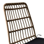Τραπεζαρία Naoki U σετ 3τεμ rattan pe σε φυσική απόχρωση και μαύρο μέταλλο 80x80x78εκ