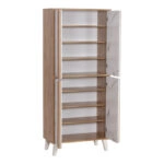 Παπουτσοθήκη-ντουλάπι Kumen oak μαρμάρου μελαμίνης 74x38x174εκ