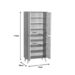 Παπουτσοθήκη-ντουλάπι Kumen oak μαρμάρου μελαμίνης 74x38x174εκ