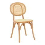 Καρέκλα στοιβαζόμενη Zoel  ξύλο οξιάς και rattan σε φυσική απόχρωση 45x52x82εκ