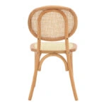 Καρέκλα στοιβαζόμενη Zoel  ξύλο οξιάς και rattan σε φυσική απόχρωση 45x52x82εκ