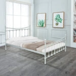 Κρεβάτι Beowulf  λευκό μεταλλικό 150x200εκ