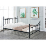 Κρεβάτι Beowulf  μαύρο μεταλλικό 150x200εκ