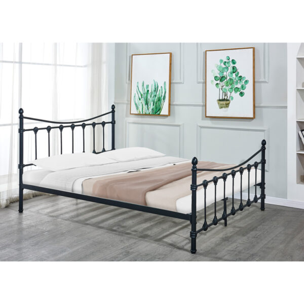 Κρεβάτι Beowulf  μαύρο μεταλλικό 150x200εκ