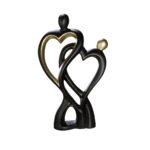 Διακοσμητικό Ζευγάρι Καρδιές Μαύρο Κεραμικό 18x9x28cm