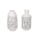 Βάζο Modern Art Λευκό Πορσελάνη Φ7.5x15cm Σε 2 Σχέδια