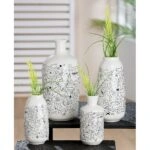 Βάζο Modern Art Λευκό Πορσελάνη Φ12x25cm Σε 2 Σχέδια