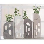 Βάζο Οίκος Γκρι Κεραμικό 14.5x8x35cm