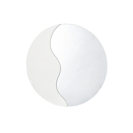 Καθρέπτης Τοίχου Στρογγυλός Λευκό MDF/Γυαλί Φ40x2cm
