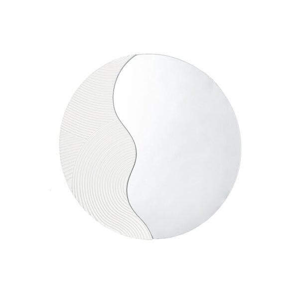 Καθρέπτης Τοίχου Στρογγυλός Λευκό MDF/Γυαλί Φ40x2cm