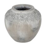 Artekko Pot Κασπώ από Τερακότα σε Γκρι Πατίνα (21x21x19.5)cm