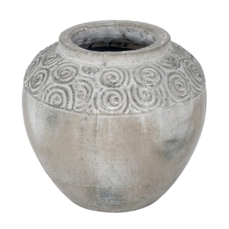 Artekko Pot Κασπώ από Τερακότα σε Γκρι Πατίνα (21x21x19.5)cm