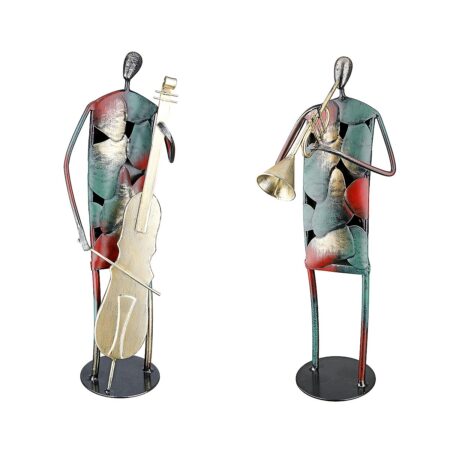 Διακοσμητικό Μουσικός Πολύχρωμο Μέταλλο 13x15x36.5cm Σε 2 Σχέδια