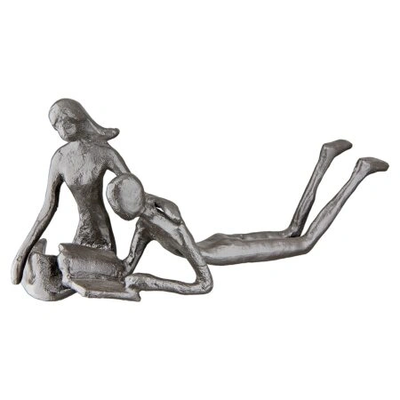 Διακοσμητικό Ζευγάρι Διαβάζει Βιβλίο Καφέ Μέταλλο 19x9x8cm