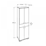Ντουλάπα ρούχων Diamond δίφυλλη σε χρώμα λευκό 60x38x187εκ.