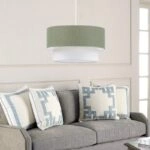Φωτιστικό οροφής Whitehouse E27 υφασμάτινο μονόφωτο χρώμα χακί 30x20x55εκ.