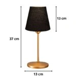 Φωτιστικό επιτραπέζιο Santo E27 ύφασμα Pvc χρώμα μαύρο - χρυσό Ø13x37εκ.