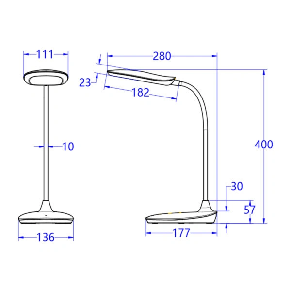 ΦΩΤΙΣΤΙΚΟ ΓΡΑΦΕΙΟΥ LED BLAIN HM4444.02 ΜΑΥΡΟ ABS