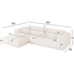 ΚΑΝΑΠΕΣ ΓΩΝΙΑ (ΑΡΙΣΤΕΡΗ) BRICKEN HM3275.02L ΕΚΡΟΥ ΥΦΑΣΜΑ 110-282x98-160x72Υεκ.