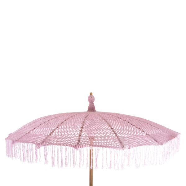 ΟΜΠΡΕΛΑ ΜΠΑΛΙΝΕΖΙΚΗ ΜΑΚΡΑΜΕ ΡΟΖ ΞΥΛO TEAK Φ200X250εκ. HM6035.04