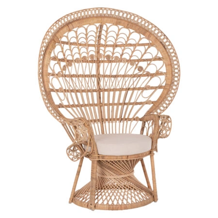 ΠΟΛΥΘΡΟΝΑ ROYAL PEACOCK Β' ΔΙΑΛΟΓΗΣ HM9342 RATTAN ΣΕ ΦΥΣΙΚΟ 114x72x150Yεκ.