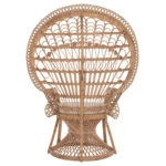 ΠΟΛΥΘΡΟΝΑ ROYAL PEACOCK HM9342 RATTAN ΣΕ ΦΥΣΙΚΟ-ΜΑΞΙΛΑΡΙ ΜΠΕΖ 114x72x150Yεκ.