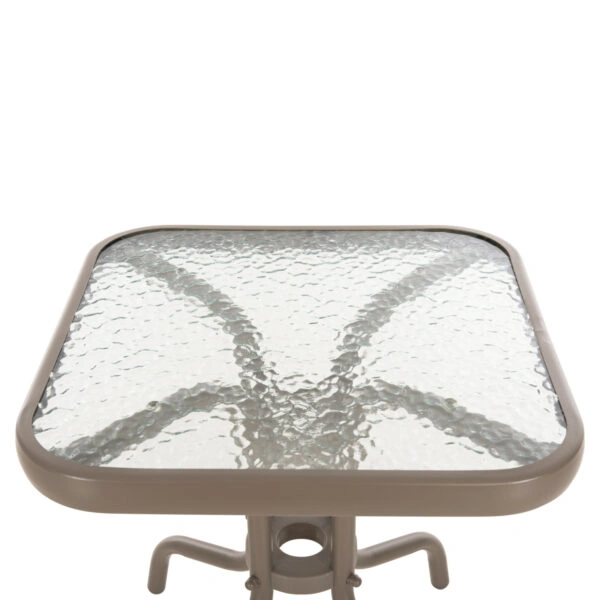 ΤΡΑΠΕΖΙ ΒΟΗΘΗΤΙΚΟ FIGO HM6067.04 ΜΕΤΑΛΛΙΚΟ ΣΑΜΠΑΝΙ-ΓΥΑΛΙΝΗ ΕΠΙΦΑΝΕΙΑ 45x45x50Yεκ