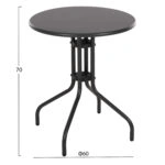 ΤΡΑΠΕΖΙ ΕΞ.ΧΩΡΟΥ ΣΤΡΟΓΓΥΛΟ LINO HM5973.01 ΜΕΤΑΛΛΙΚΟ ΓΚΡΙ Φ60x70Υεκ.