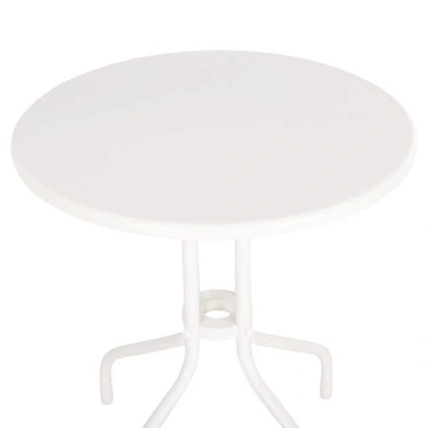 ΤΡΑΠΕΖΙ ΕΞ.ΧΩΡΟΥ ΣΤΡΟΓΓΥΛΟ LINO HM5973.02 ΜΕΤΑΛΛΙΚΟ ΛΕΥΚΟ Φ60x70Υεκ.