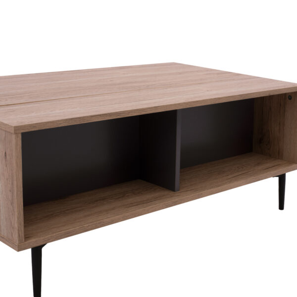 ΤΡΑΠΕΖΙ ΣΑΛΟΝΙΟΥ ΜΕΛΑΜΙΝΗΣ ME ΑΠΟΘΗΚΕΥΤΙΚΟ MARGARIT 100x58x39-53Yεκ.HM8677.11