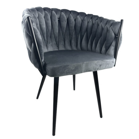 Καρέκλα Τραπεζαρίας JENNINGS Γκρι/Μαύρο Βελούδο/Μέταλλο 55x60x80cm