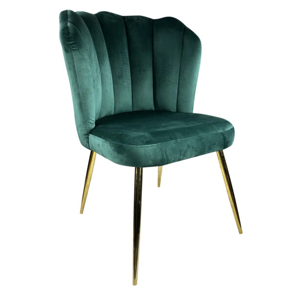 Καρέκλα Τραπεζαρίας ROCKAWAY Κυπαρισσί Βελούδο/Μέταλλο 48x48x85cm