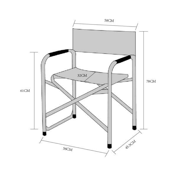 Καρέκλα Παραλίας Μέταλλο/Ύφασμα 54x45x78cm Σε 4 Χρώματα