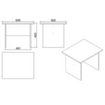 Τραπεζάκι Γραφείου ELMSTEAD Οξιά/Μαύρο Μοριοσανίδα/Μελαμίνη 60x50x46.3cm