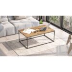 Τραπεζάκι Σαλονιού  RENFREW Πεύκο/Ανθρακί Μοριοσανίδα/Μέταλλο 100x60x40cm