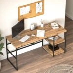 Γραφείο  GALLOWAY Πεύκο/Μαύρο Μοριοσανίδα/Μέταλλο 160x60x75cm