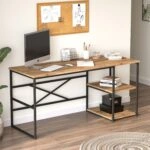 Γραφείο  GALLOWAY Πεύκο/Μαύρο Μοριοσανίδα/Μέταλλο 160x60x75cm