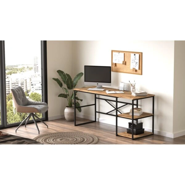 Γραφείο  GALLOWAY Πεύκο/Μαύρο Μοριοσανίδα/Μέταλλο 160x60x75cm