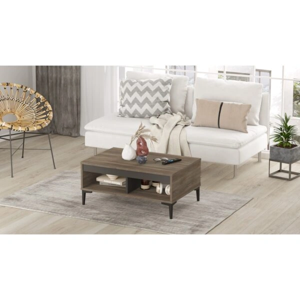 Τραπεζάκι Σαλονιού  STIRLING Καφέ/Ανθρακί Μοριοσανίδα/Μελαμίνη 90x60x40.6cm