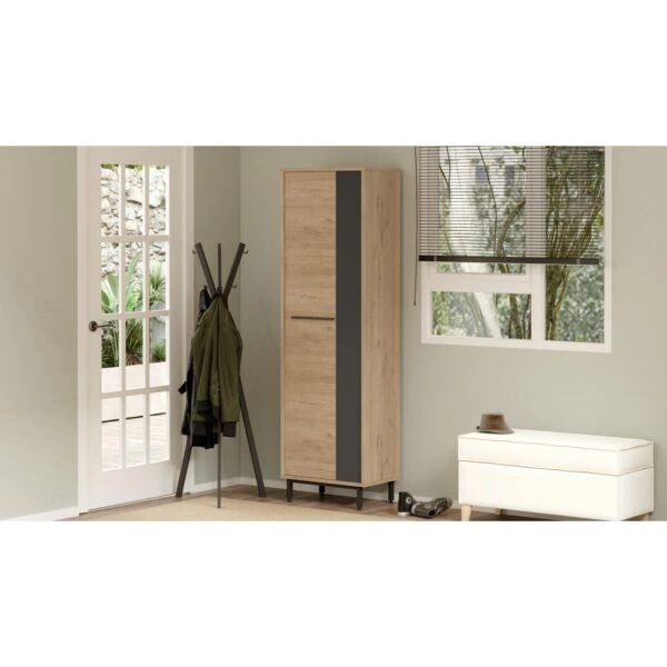 Παπουτσοθήκη  INVERCLYDE Φυσικό/Ανθρακί Μοριοσανίδα/Μελαμίνη 57.2x35.5x173.6cm