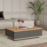 Τραπεζάκι Σαλονιού CLACK Πεύκο/Ανθρακί Μοριοσανίδα/Μελαμίνη 90x60x28.6cm