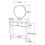 Κονσόλα  ORKNEY Λευκό Με Σχέδιο/Πεύκο Μοριοσανίδα/Μελαμίνη 80.4x24.8x90/56x60cm