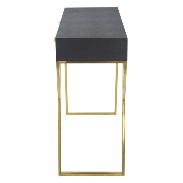 Console Κονσόλα Μαύρο με Χρυσά Πόδια Ξύλο/Μέταλλο (78x37x110)cm