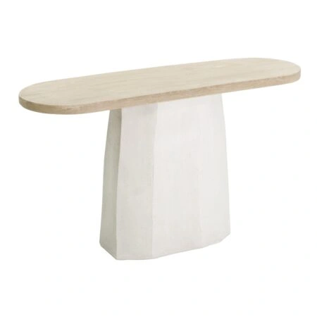 Artekko Alcott Κονσόλα από Μαγνήσιο Ξύλο Ελάτης MDF Λευκό Φυσική Απόχρωση